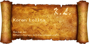 Koren Lolita névjegykártya